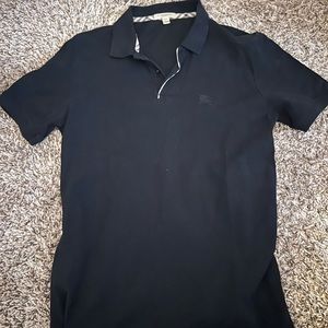 Authentic Burberry Short Sleeve Black Polo Shirt - Size men’s Small